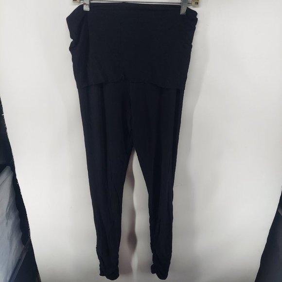 caraucci fold over black jogger pants size large - Picture 7 of 8